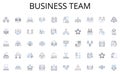 Business team line icons collection. Innovation, Progress, Advancement, Technology, Digitalization, Automation