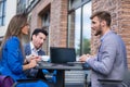 Usiness team at lunchtime. Royalty Free Stock Photo