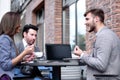 Usiness team at lunchtime. Royalty Free Stock Photo