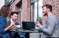 Usiness team at lunchtime. Royalty Free Stock Photo