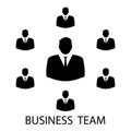 Business team, Management Icon, Teamwork management icon, Leadership icon, Team leader group, Partnership icon, in a flat style