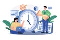 Business Team Managing Time Illustration concept. A flat illustration isolated on white background