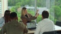 Business team meeting in modern office. Mixed race group of young people discussing start-up ideas. Business people Royalty Free Stock Photo