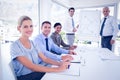 Business team during meeting smiling at camera Royalty Free Stock Photo