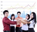 Business team overlapping hands Royalty Free Stock Photo