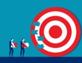 Business team and partner create goals together. Concept business vector illustration