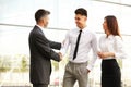 Business Team. People shake hands communicating with each other Royalty Free Stock Photo