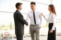 Business Team. People shake hands communicating with each other Royalty Free Stock Photo
