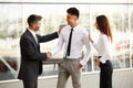 Business Team. People shake hands communicating with each other