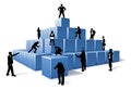 Business Team People Silhouettes Building Blocks