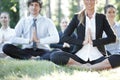 Business team practicing yoga Royalty Free Stock Photo