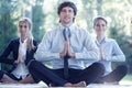 Business team practicing yoga Royalty Free Stock Photo