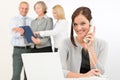 Business team pretty businesswoman calling phone Royalty Free Stock Photo