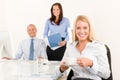 Business team pretty businesswoman drink coffee Royalty Free Stock Photo