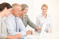 Business team pretty businesswomen with colleagues Royalty Free Stock Photo