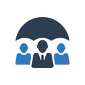 Business team protection icon, teamwork security icon