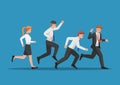 Business team run follow leader Royalty Free Stock Photo