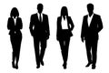 Business team silhouette. Businessmen and businesswomen business group Royalty Free Stock Photo