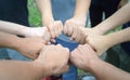 Business team standing hands together people joining for cooperation success business. Teamwork concept Royalty Free Stock Photo