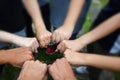 Business team standing hands together people joining for cooperation success business. Teamwork concept Royalty Free Stock Photo