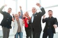 Business Team Success Achievement Arm Raised Concept Royalty Free Stock Photo