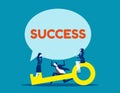 Business team and success speech bubble. Concept business vector, Achievement, Key, Teamwork Royalty Free Stock Photo