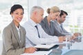 Business team taking notes during conference Royalty Free Stock Photo