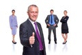 Business team thumbs up isolated Royalty Free Stock Photo