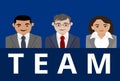 A Business Team with Two Men and One Woman