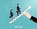 Business team walking up the stairs Royalty Free Stock Photo
