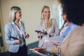 Business team of women with tablet pc computer