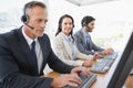 Business team working at the call center Royalty Free Stock Photo