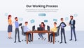 Business team working process landing page