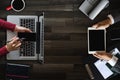 Business team working on their computers. the view from the top Royalty Free Stock Photo