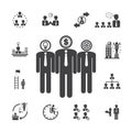 Business teams anagement icons Royalty Free Stock Photo