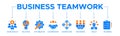 Business teamwork banner web icon vector illustration concept with icon of work group Royalty Free Stock Photo