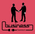 Business teamwork background flyer poster design red for web