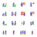 Business teamwork collection, flat icons set