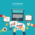 Business teamwork concept flat design template Royalty Free Stock Photo