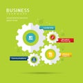 Business Teamwork Concept Icons with Gear Illustration Royalty Free Stock Photo