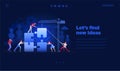 Business teamwork concept vector web site page template