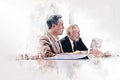 Business teamwork discuss and meeting in meeting room on watercolor illustration painting background Royalty Free Stock Photo