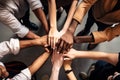 business teamwork. ethnically diverse team putting their hands together. Royalty Free Stock Photo