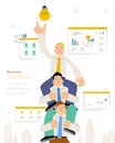 Business teamwork flat design