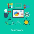 Business teamwork flat design Royalty Free Stock Photo