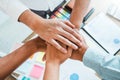 Business Teamwork joining hands team spirit Collaboration Concept Royalty Free Stock Photo