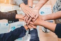 Business Teamwork joining hands team spirit Collaboration Concept Royalty Free Stock Photo