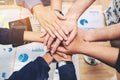 Business Teamwork joining hands team spirit Collaboration Concept Royalty Free Stock Photo