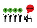 Business teamwork and mobbing symbol pictogram