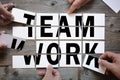 Business teamwork spelling team work Royalty Free Stock Photo